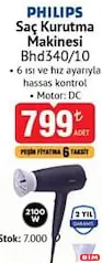 PHİLİPS BHD340/10 SAÇ KURUTMA MAKİNESİ 2100 W